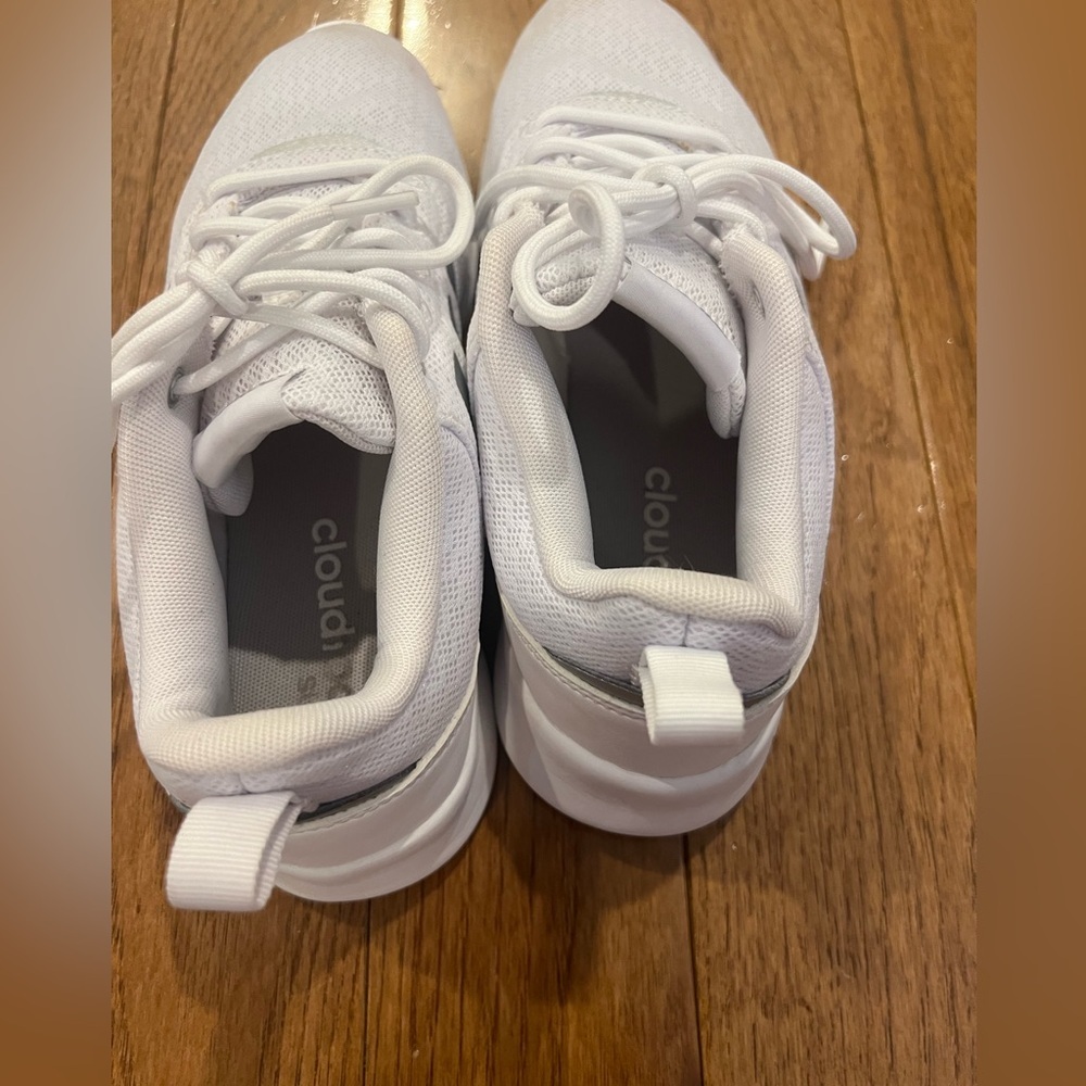 Adidas QT Racer 2.0 White and Metallic Silver Shoes 6.5 - Picture 6 of 9